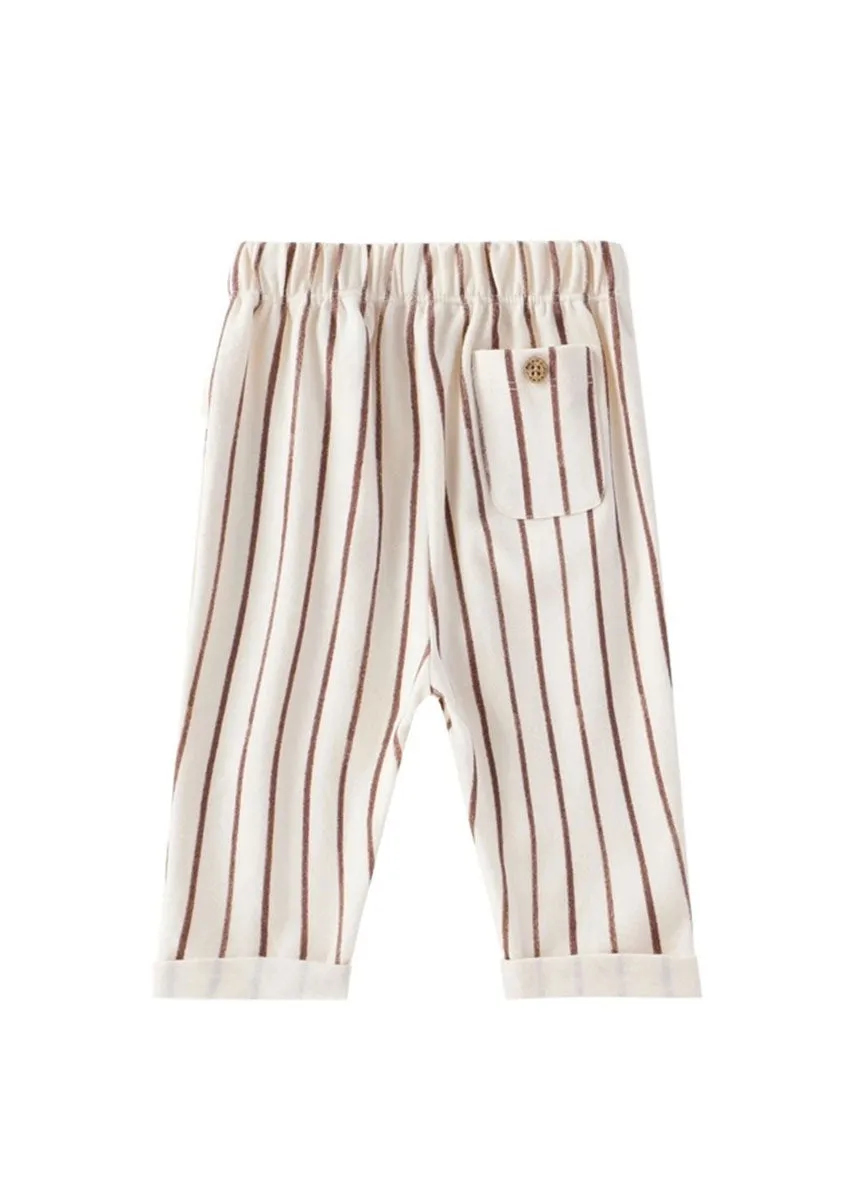 Toddler Relaxed Tapered Pant - Brown Stripes