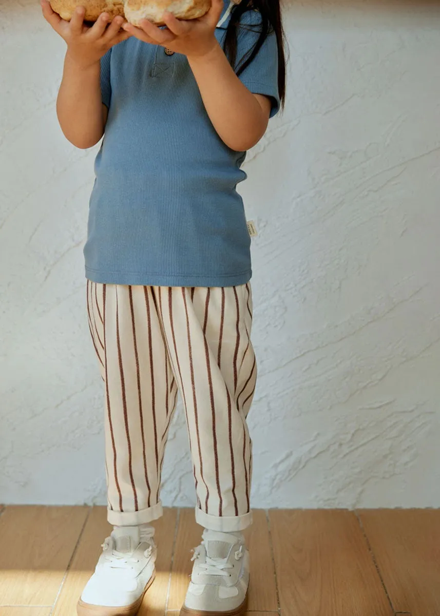 Toddler Relaxed Tapered Pant - Brown Stripes