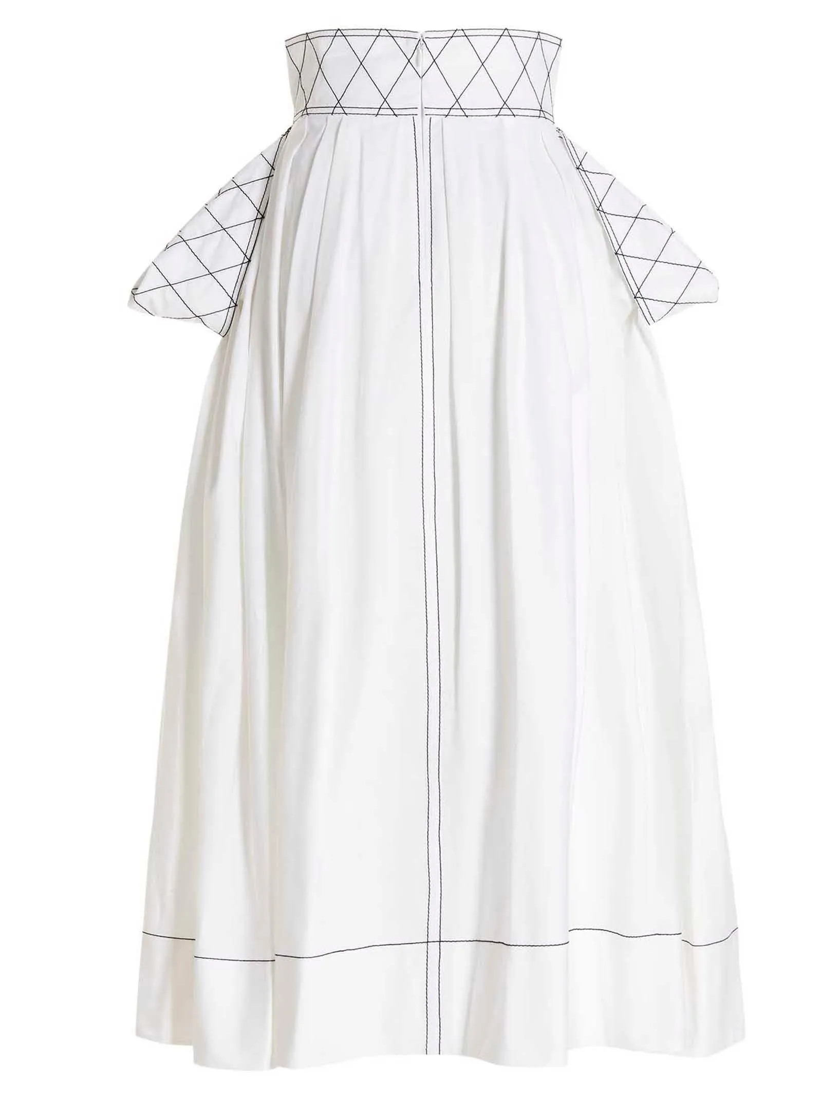Tory Burch Topstitched A-line Pleated Midi Skirt