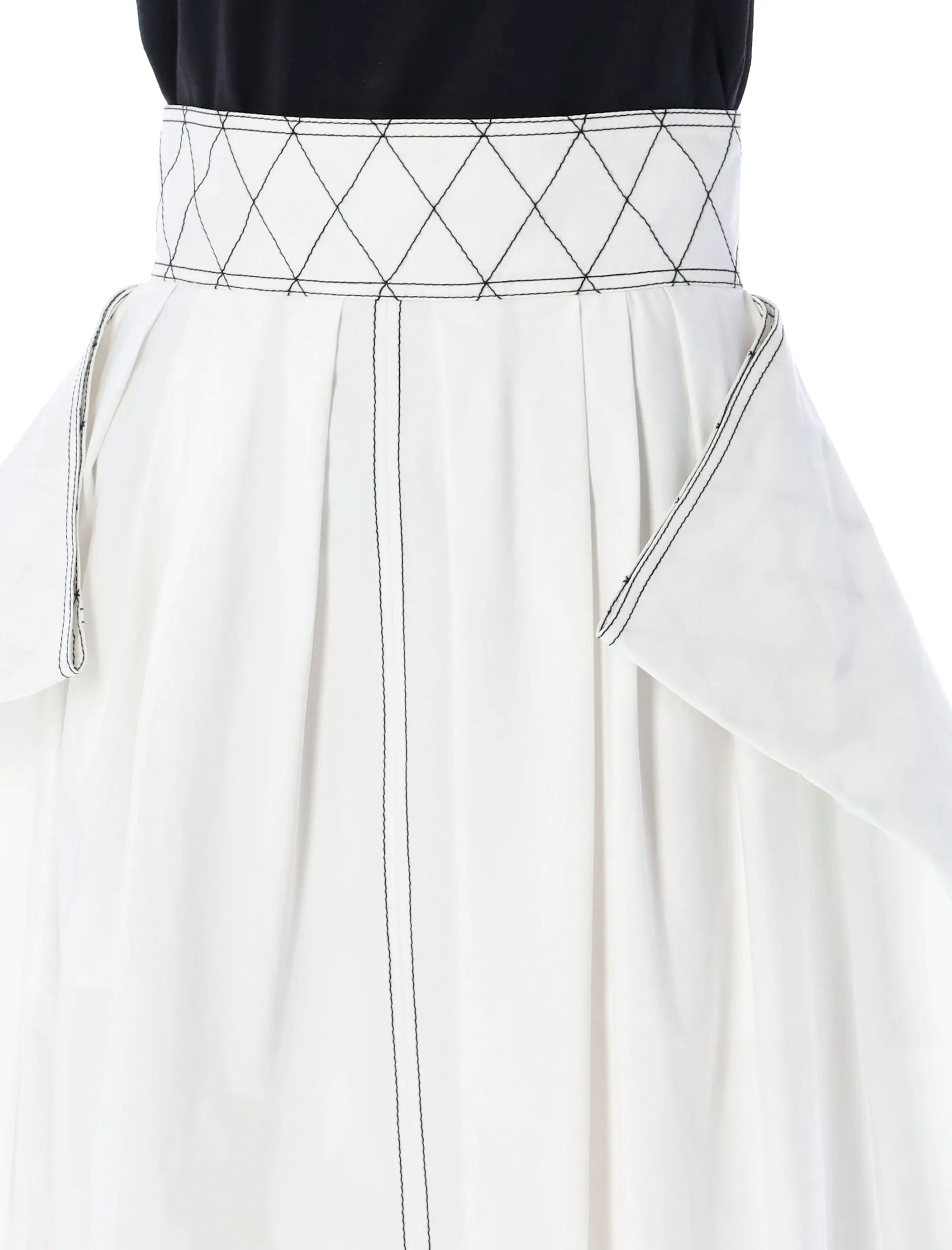Tory Burch Topstitched A-line Pleated Midi Skirt