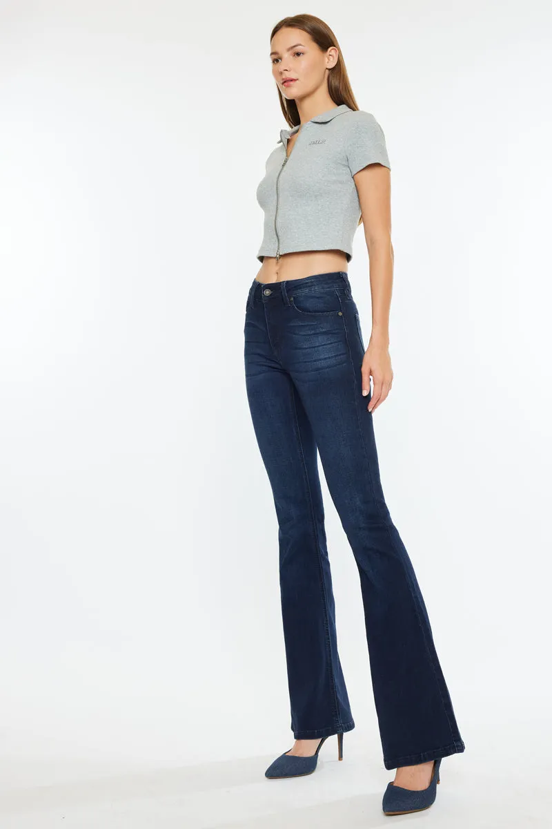 Trisha Mid Rise Classic Flare Jeans
