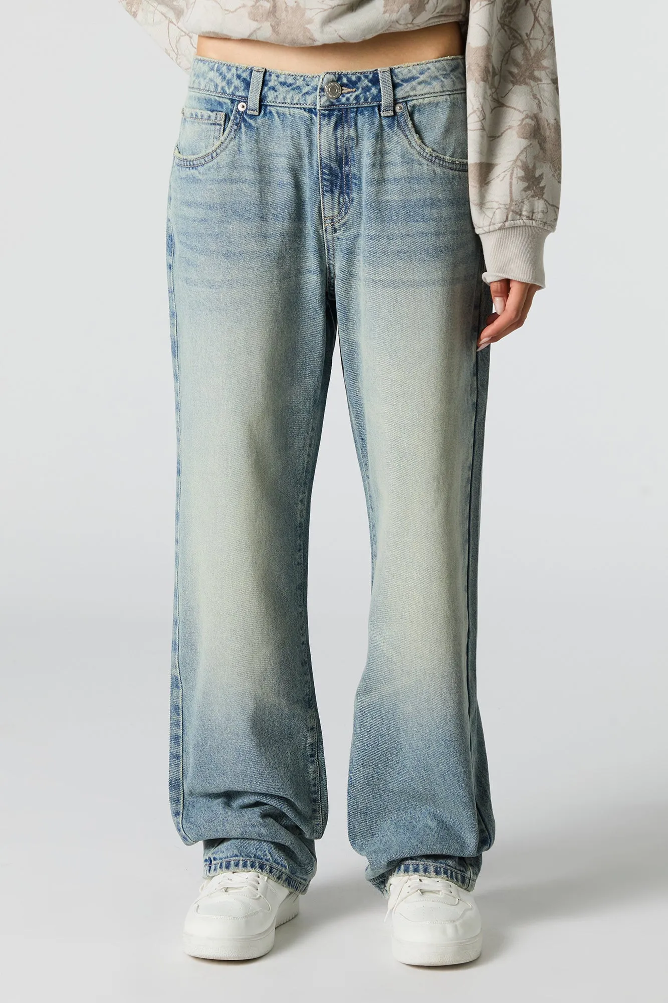 Vintage Medium Wash Straight Leg Jean
