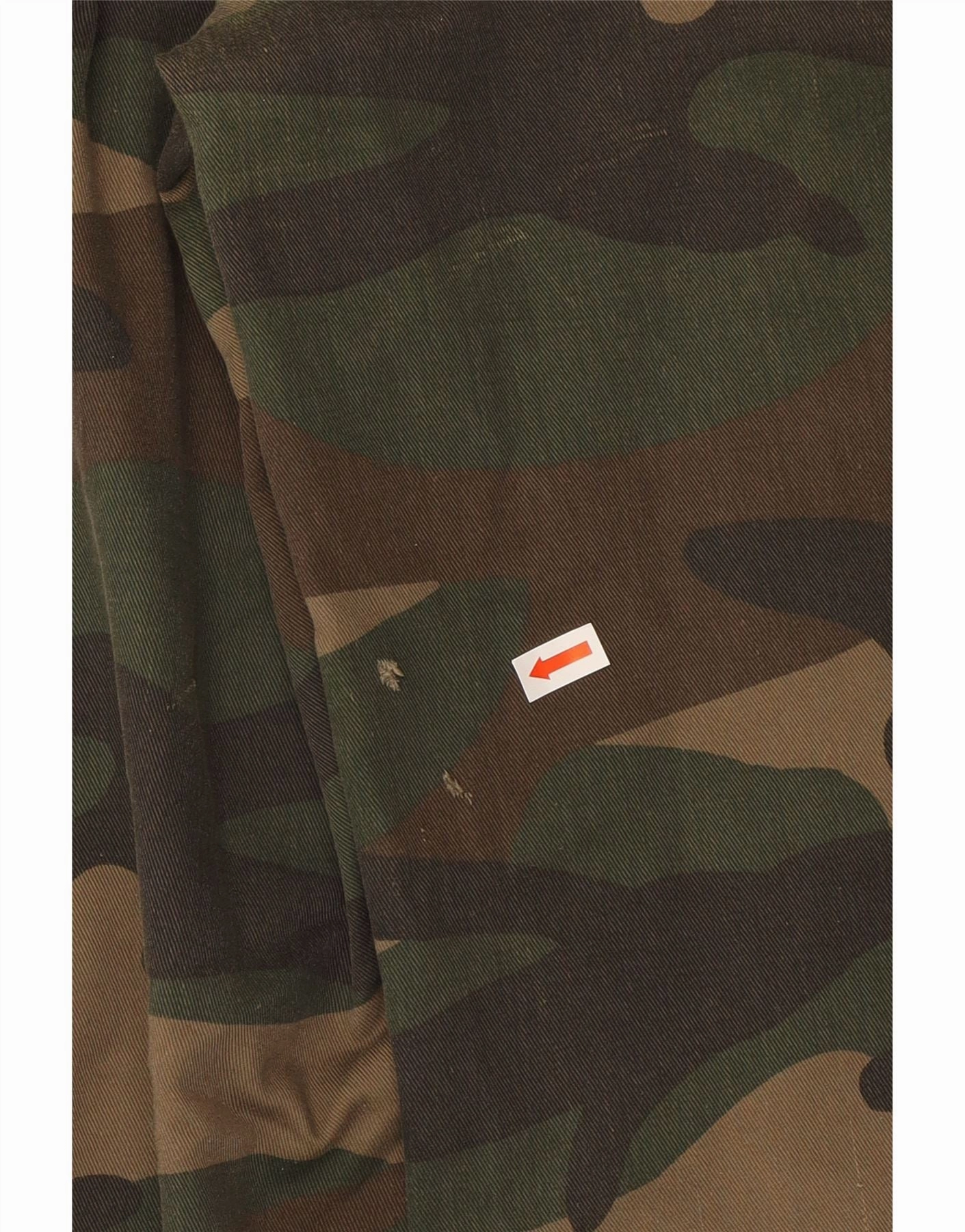 VINTAGE Mens Straight Cargo Trousers W32 L31 Green Camouflage Cotton