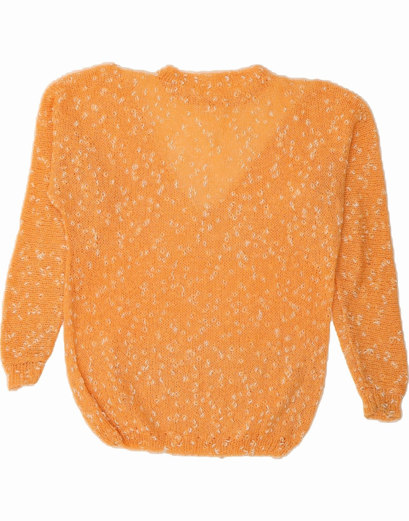 VINTAGE Womens Loose Fit Crew Neck Jumper Sweater UK 18 XL Orange Flecked