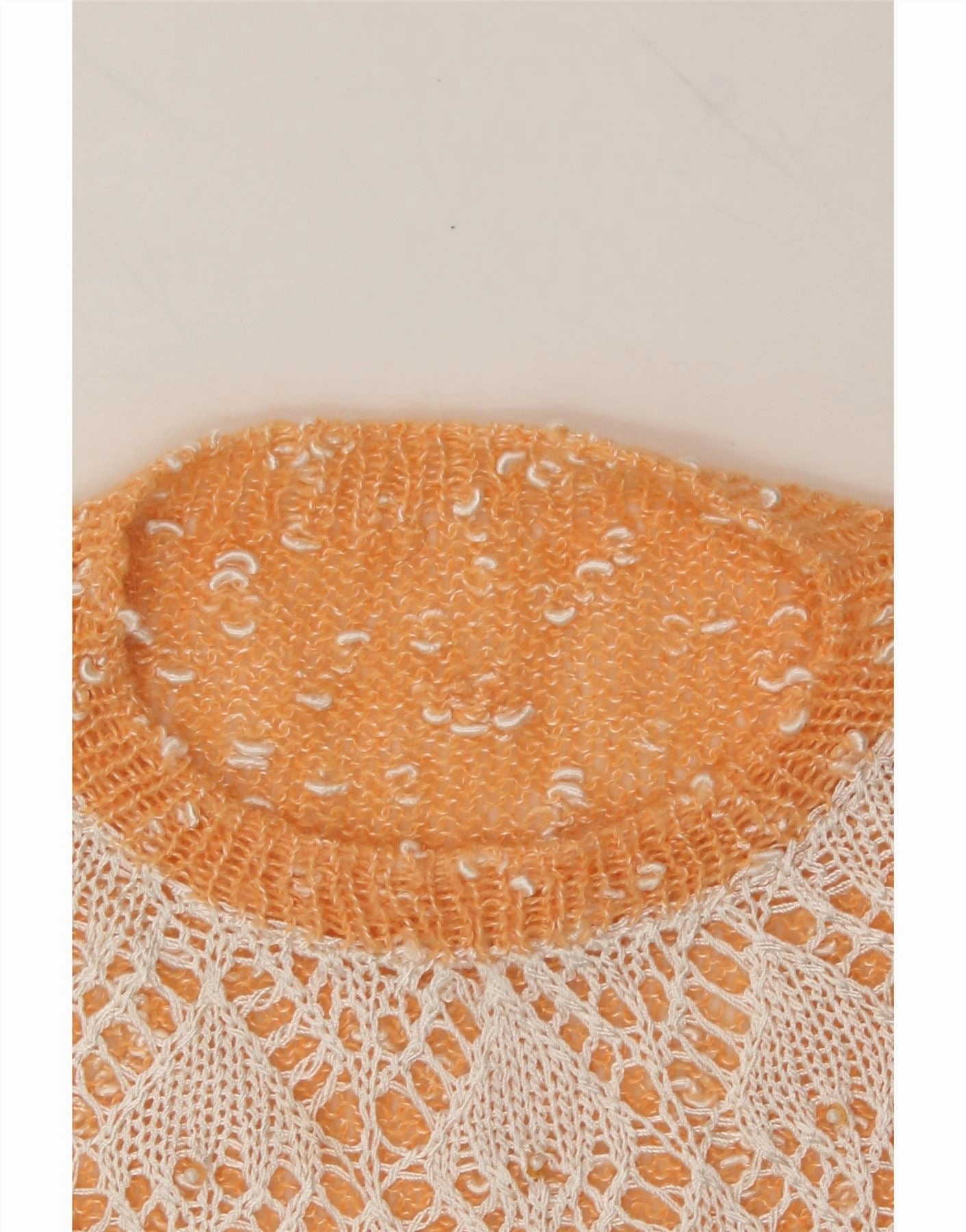 VINTAGE Womens Loose Fit Crew Neck Jumper Sweater UK 18 XL Orange Flecked