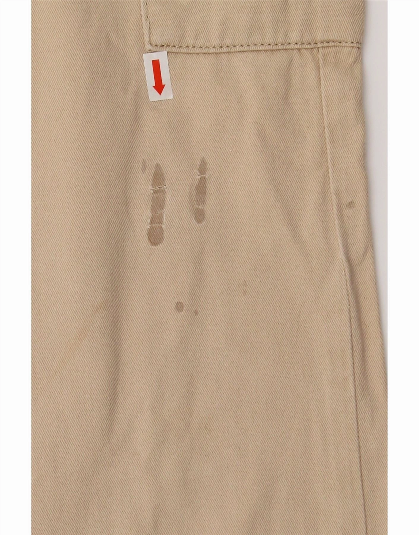VINTAGE Womens Straight Cargo Trousers UK 12 Medium W30 L30 Beige Cotton