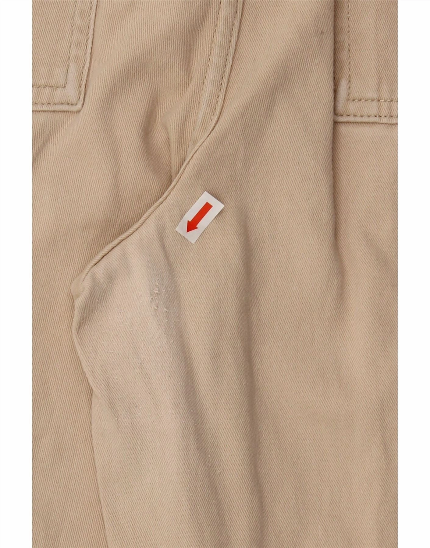 VINTAGE Womens Straight Cargo Trousers UK 12 Medium W30 L30 Beige Cotton