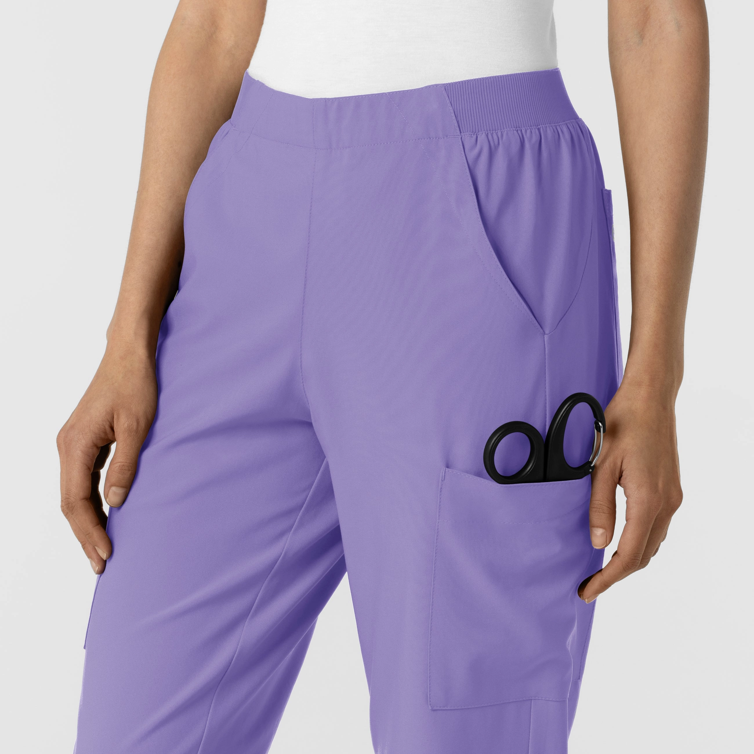 W123 Women's Cargo Utility Scrub Pant - Iris Purple