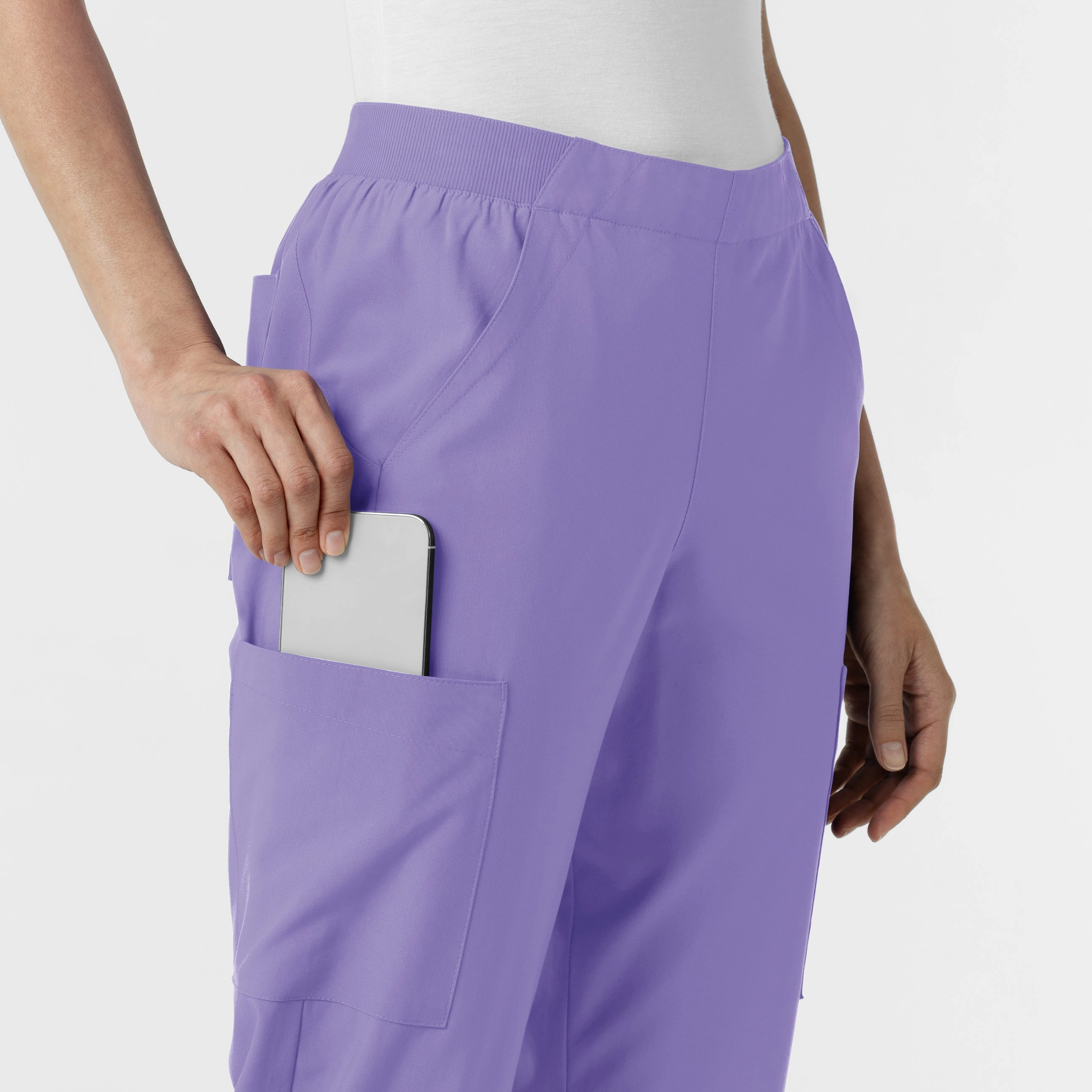 W123 Women's Cargo Utility Scrub Pant - Iris Purple