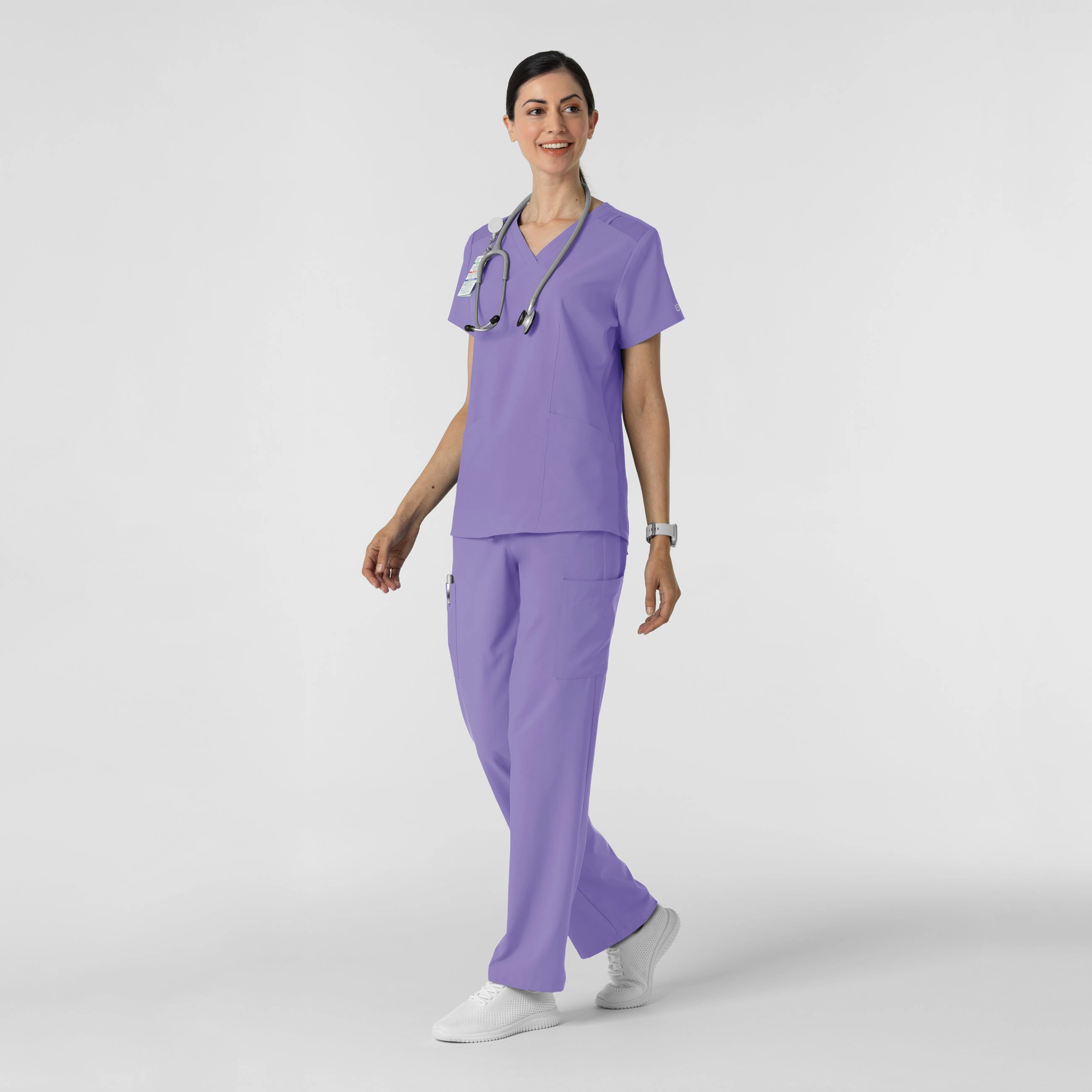 W123 Women's Cargo Utility Scrub Pant - Iris Purple