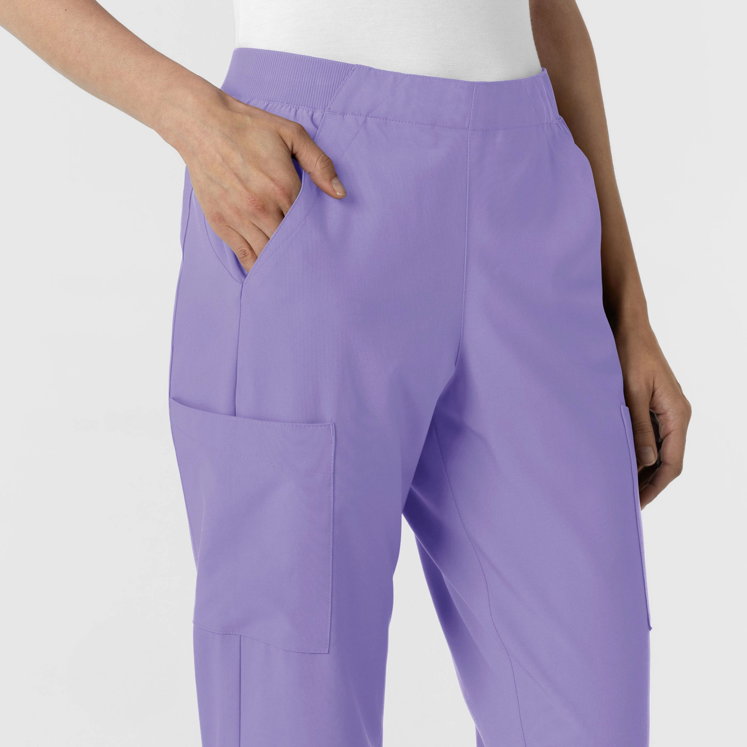 W123 Women's Cargo Utility Scrub Pant - Iris Purple