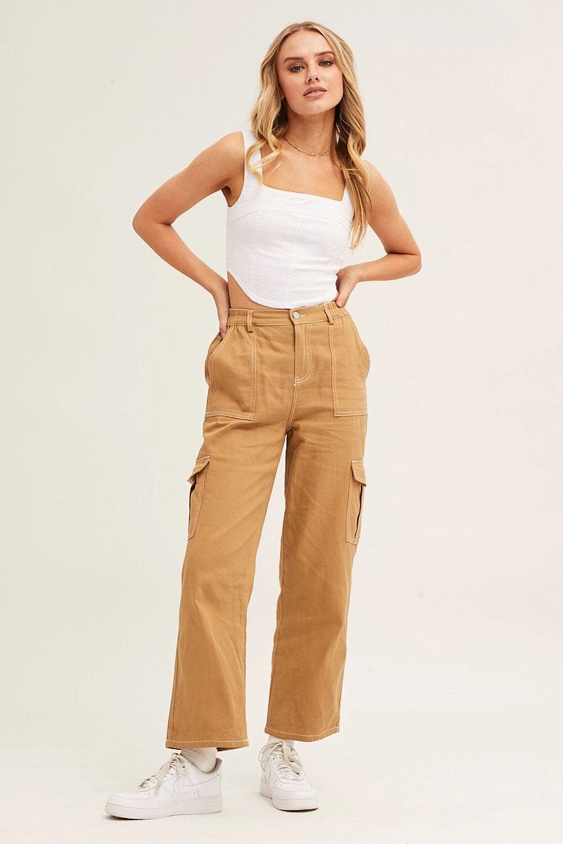White Corset Top Sleeveless Crop Stretch Denim