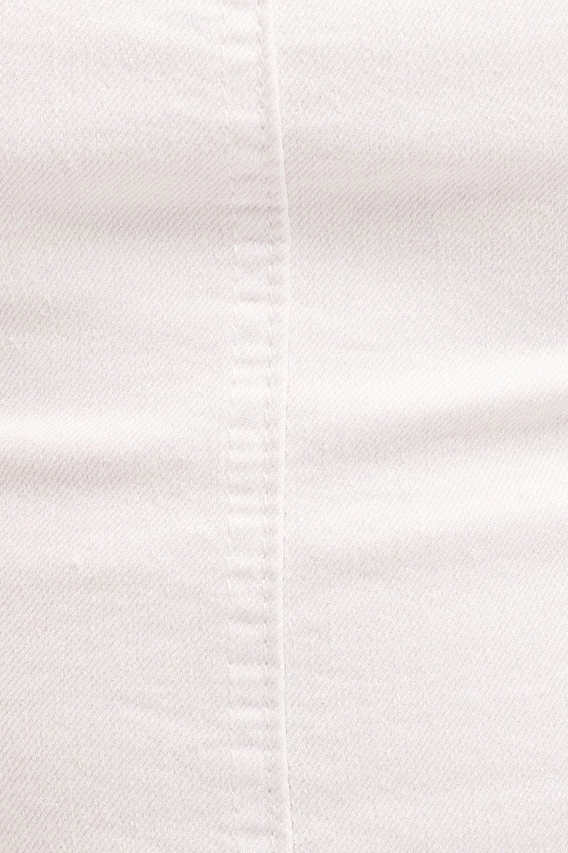 White Corset Top Sleeveless Crop Stretch Denim