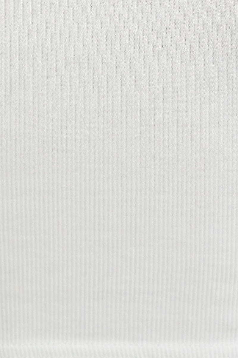 White Rib One Shoulder Top