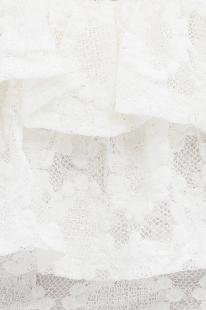 White Sleeveless Lace Crop Top