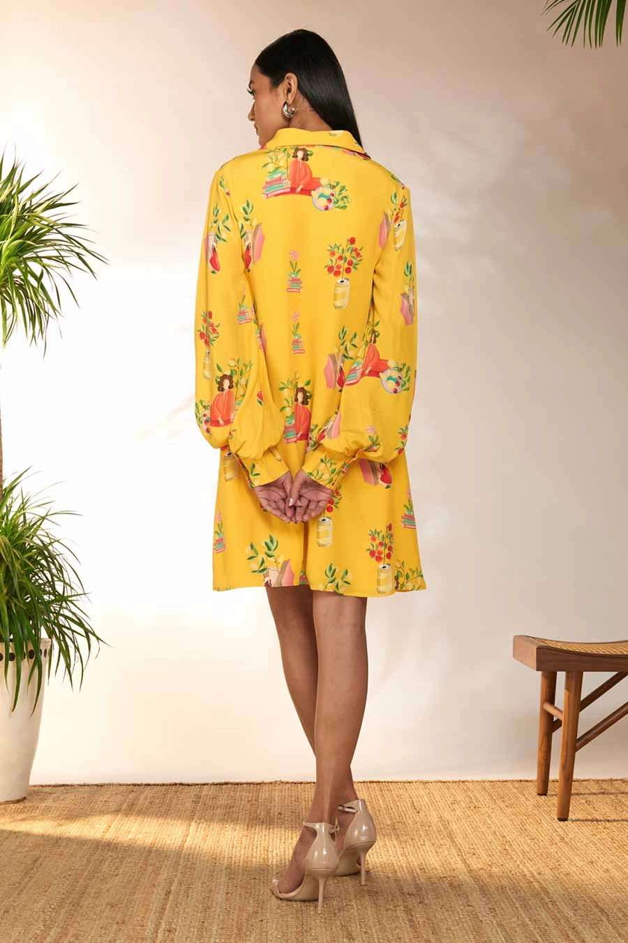 Yellow Tangy Tango Printed Short Dress